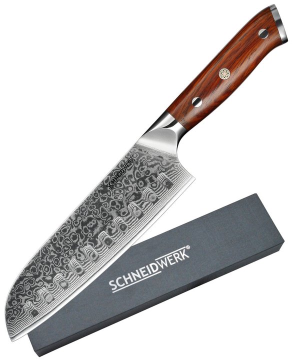 Santoku-Messer Damaststahl mit Kuhlenschliff DI-007