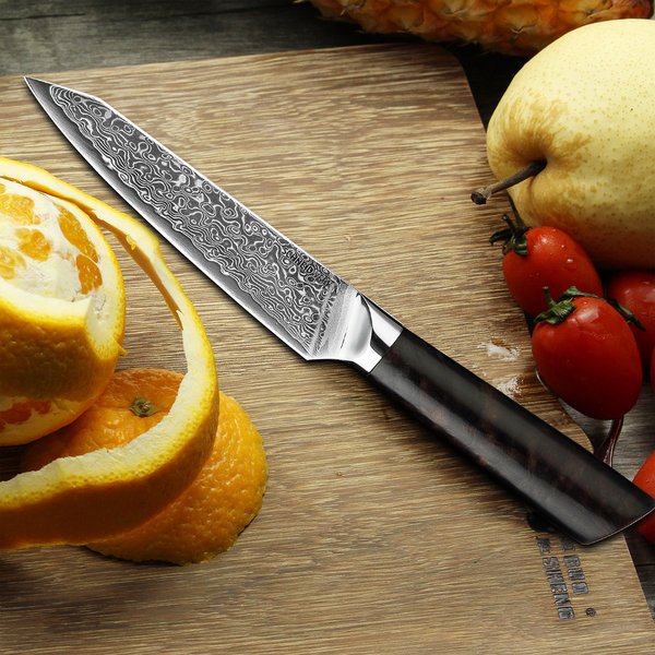 Allzweck-Messer Damaststahl Premium Ebenholz